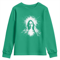 Catholic Virgin Mary Youth Sweatshirt Vintage Marian Face Christian Our Lady