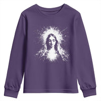 Catholic Virgin Mary Youth Sweatshirt Vintage Marian Face Christian Our Lady