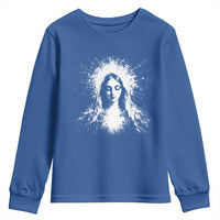 Catholic Virgin Mary Youth Sweatshirt Vintage Marian Face Christian Our Lady