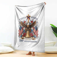 250 Anniversary USA Patriotic Eagle Throw Blanket Flower 250th Birthday 4th Of July 2026