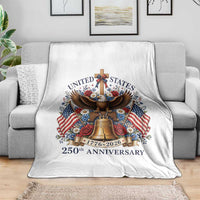 250 Anniversary USA Patriotic Eagle Throw Blanket Flower 250th Birthday 4th Of July 2026
