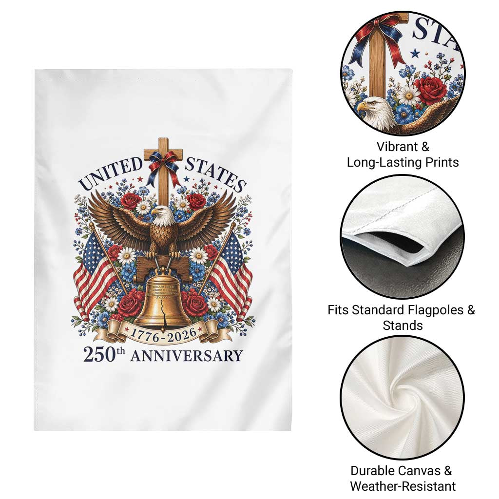 250 Anniversary USA Patriotic Eagle Garden Flag Flower 250th Birthday 4th Of July 2026