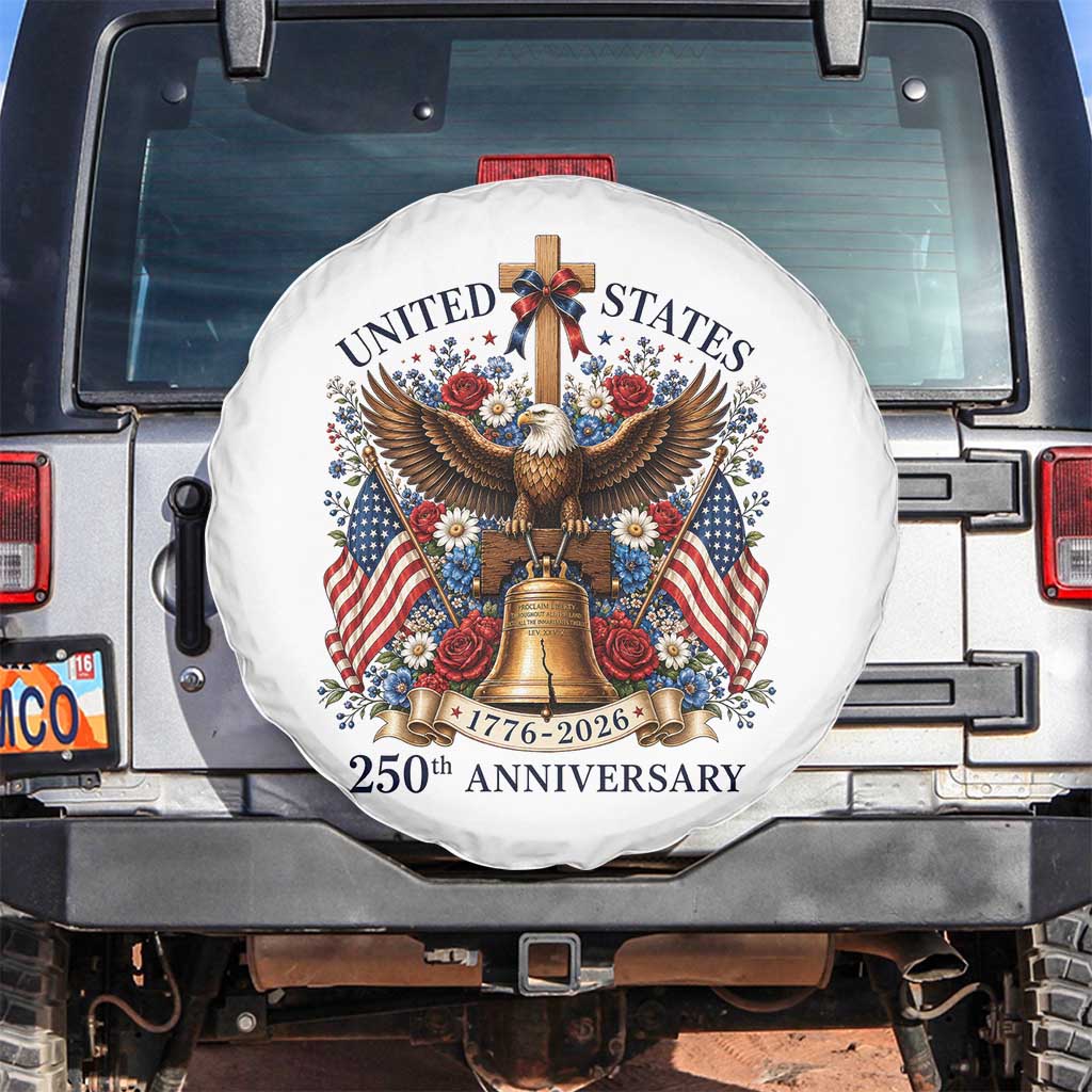 250 Anniversary USA Patriotic Eagle Spare Tire Cover Flower 250th Birthday 4th Of July 2026