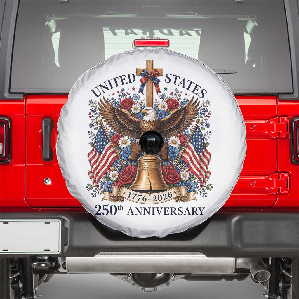 250 Anniversary USA Patriotic Eagle Spare Tire Cover Flower 250th Birthday 4th Of July 2026
