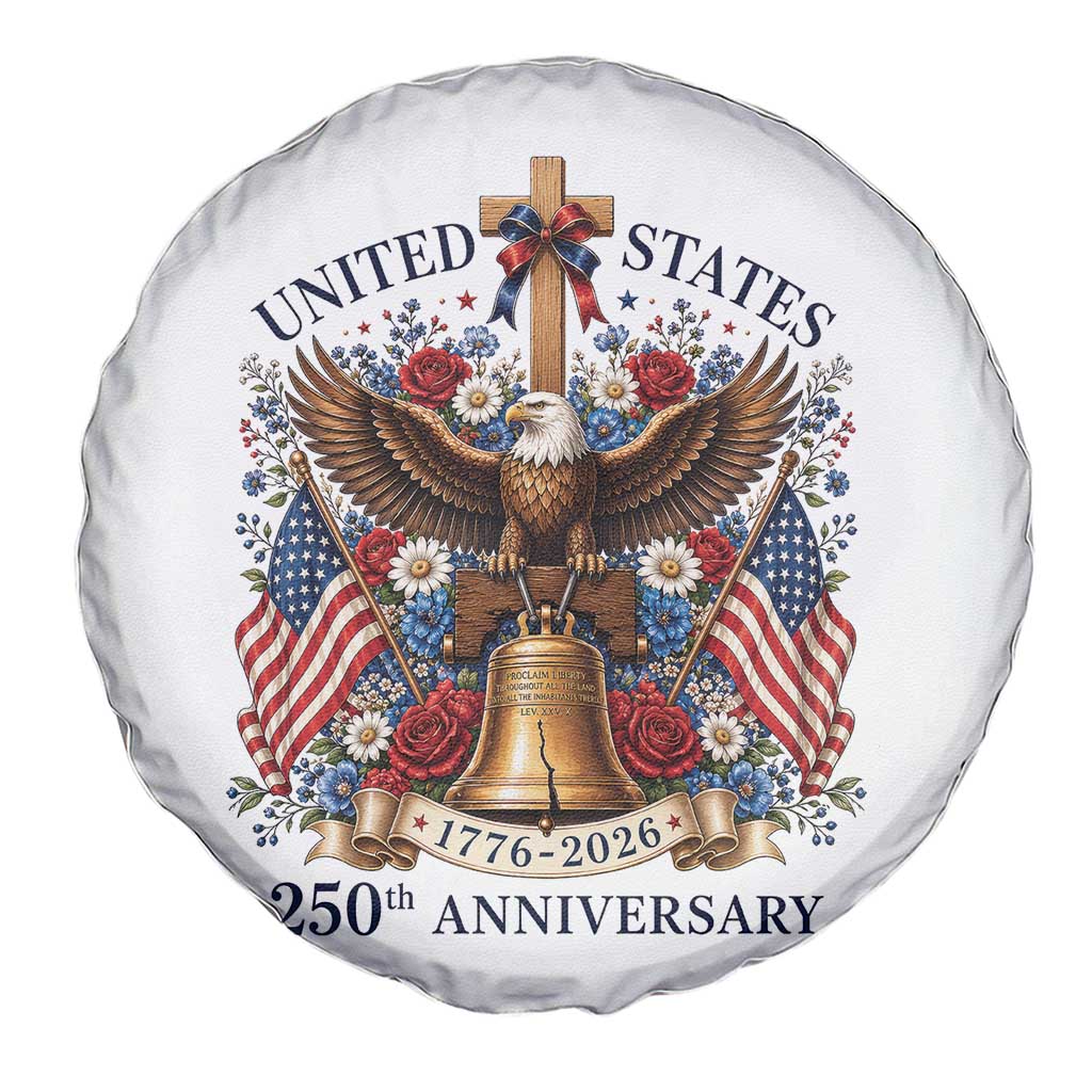250 Anniversary USA Patriotic Eagle Spare Tire Cover Flower 250th Birthday 4th Of July 2026