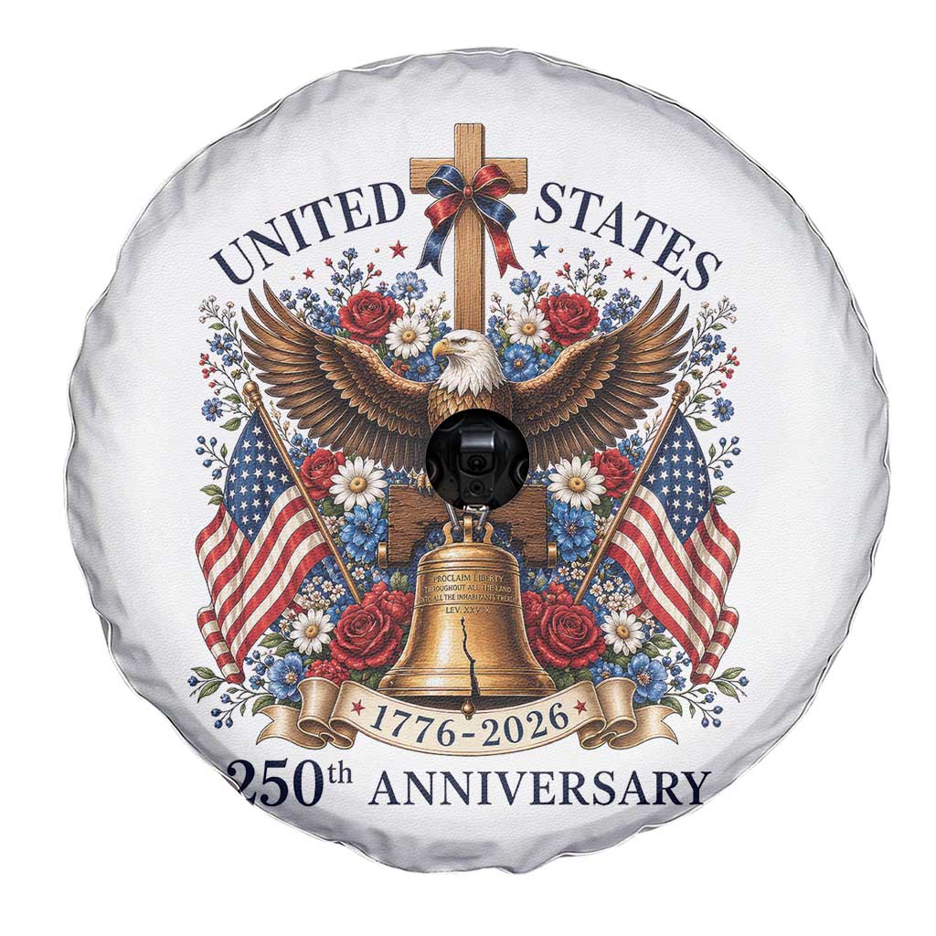 250 Anniversary USA Patriotic Eagle Spare Tire Cover Flower 250th Birthday 4th Of July 2026
