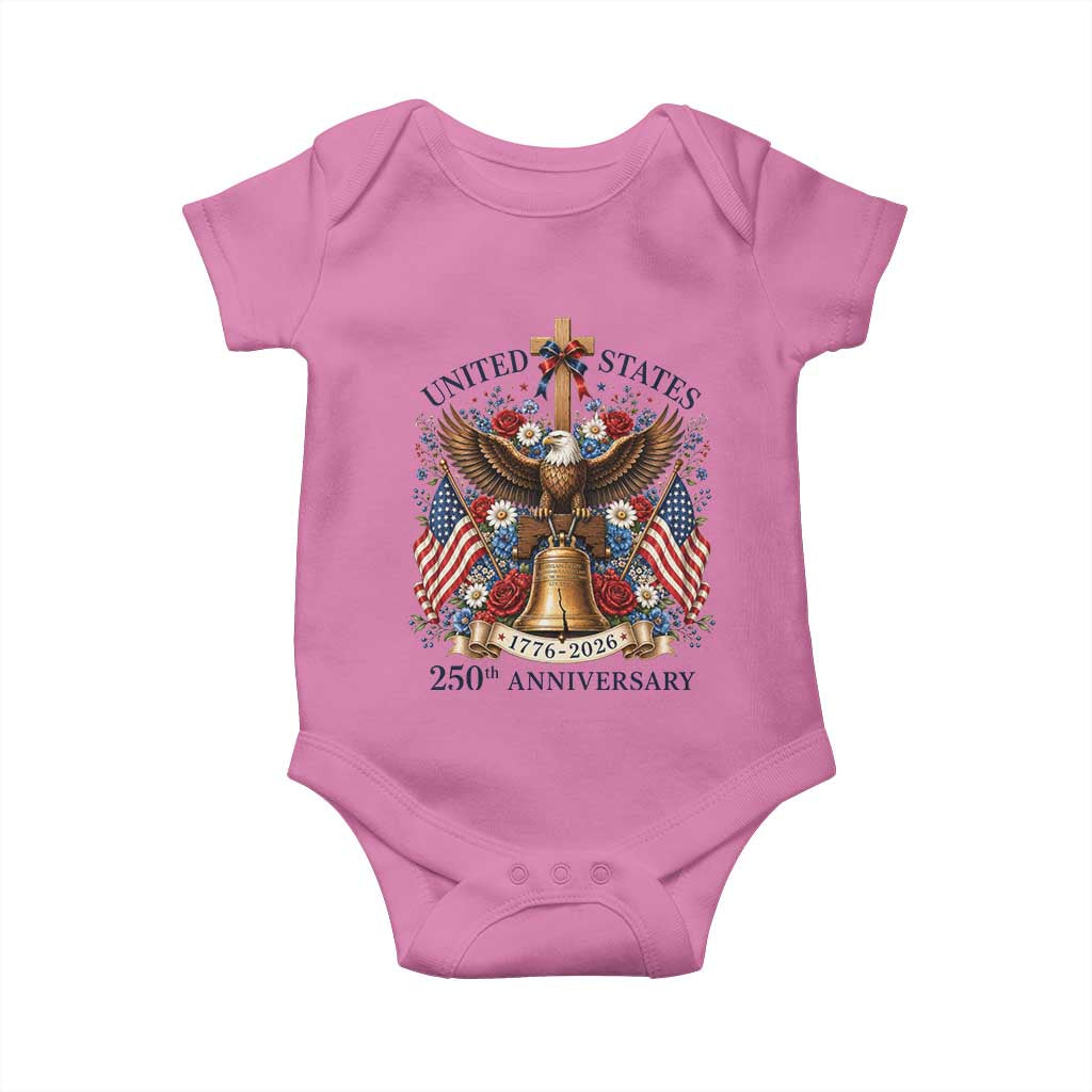250 Anniversary USA Patriotic Eagle Baby Onesie Flower 250th Birthday 4th Of July 2026