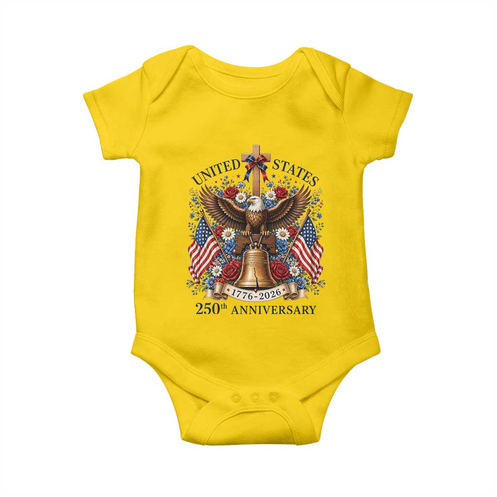 250 Anniversary USA Patriotic Eagle Baby Onesie Flower 250th Birthday 4th Of July 2026