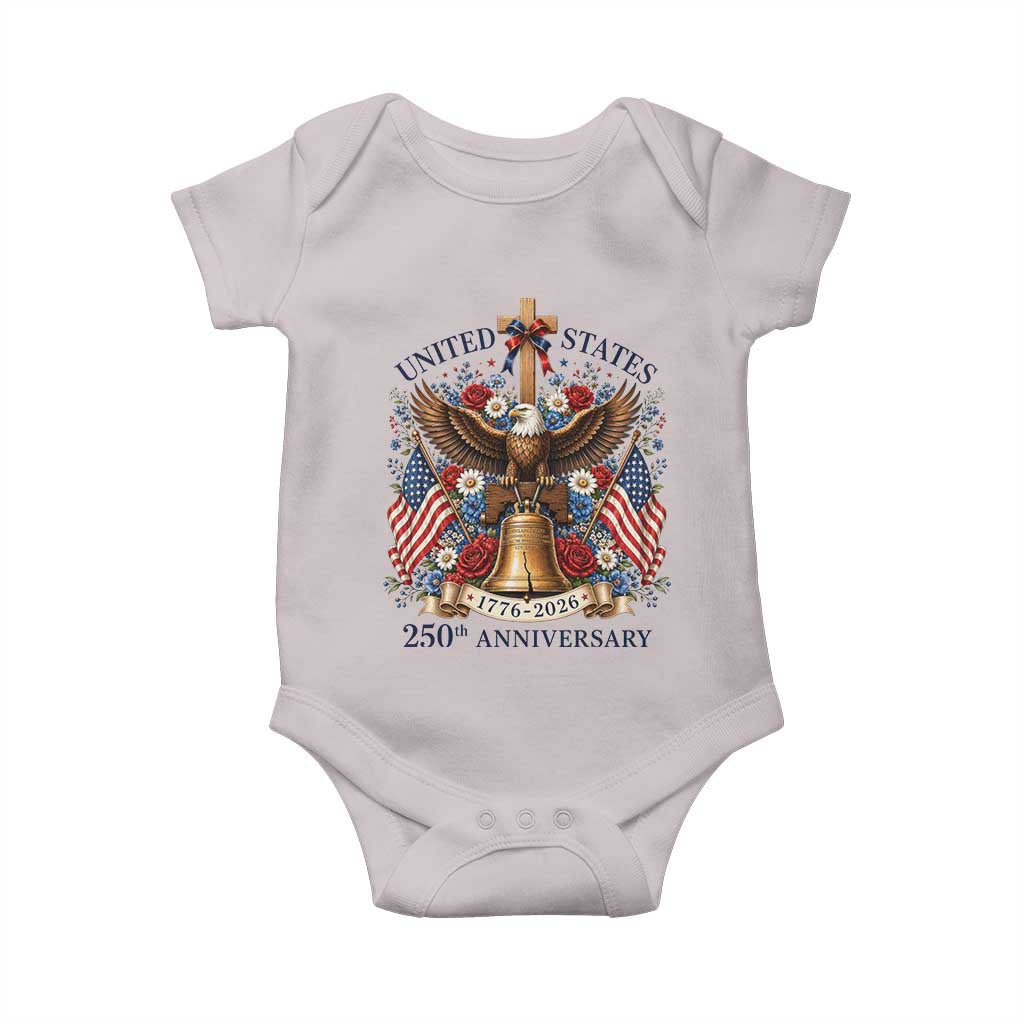 250 Anniversary USA Patriotic Eagle Baby Onesie Flower 250th Birthday 4th Of July 2026