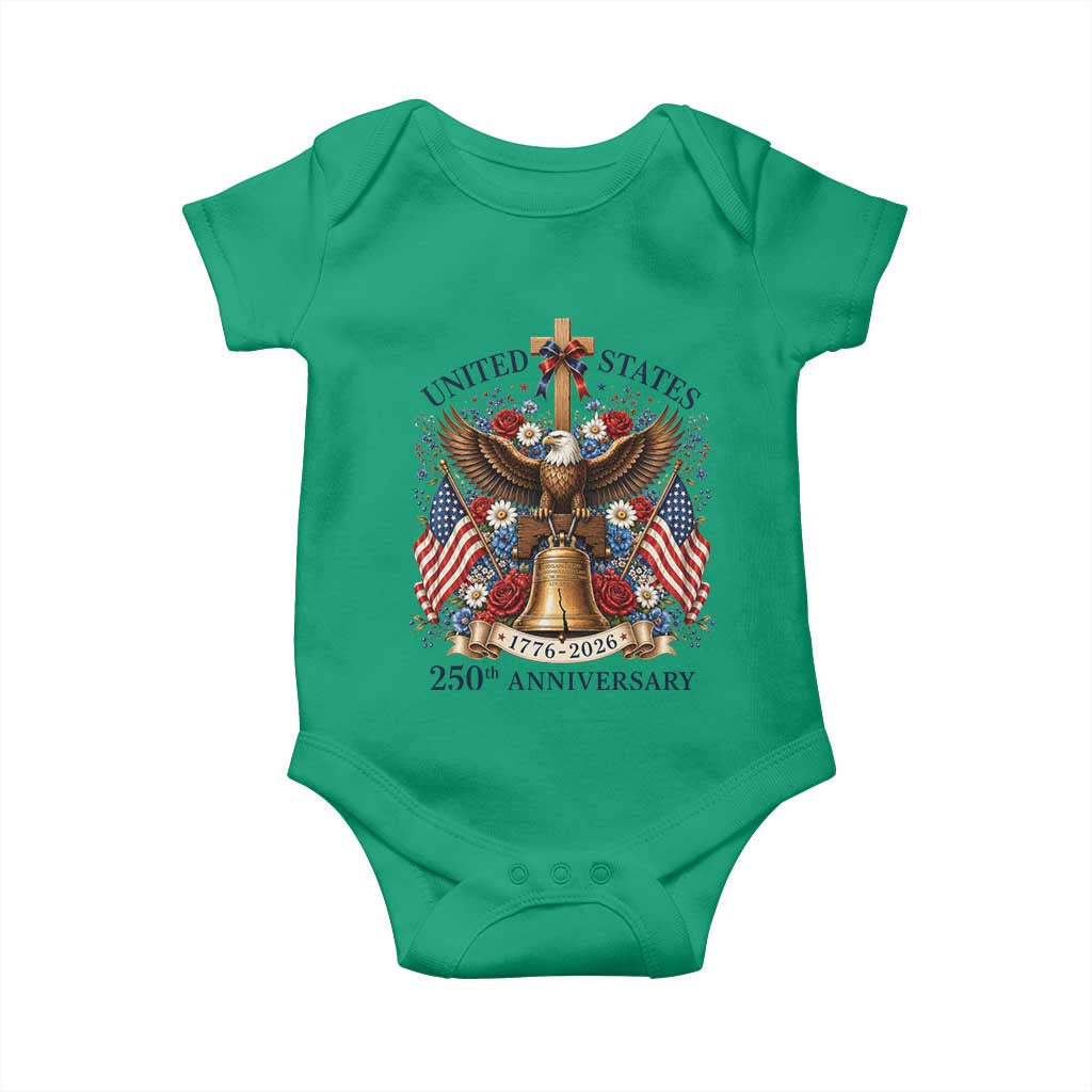 250 Anniversary USA Patriotic Eagle Baby Onesie Flower 250th Birthday 4th Of July 2026