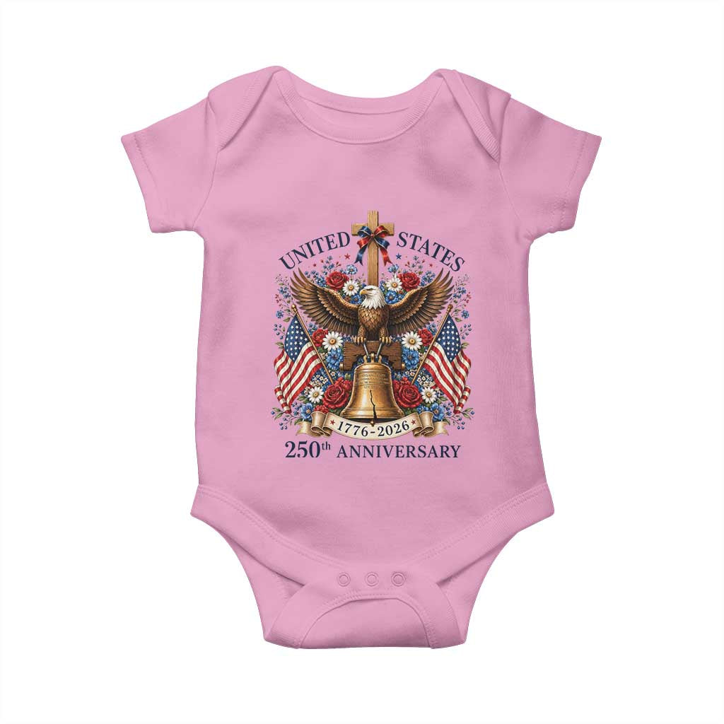 250 Anniversary USA Patriotic Eagle Baby Onesie Flower 250th Birthday 4th Of July 2026
