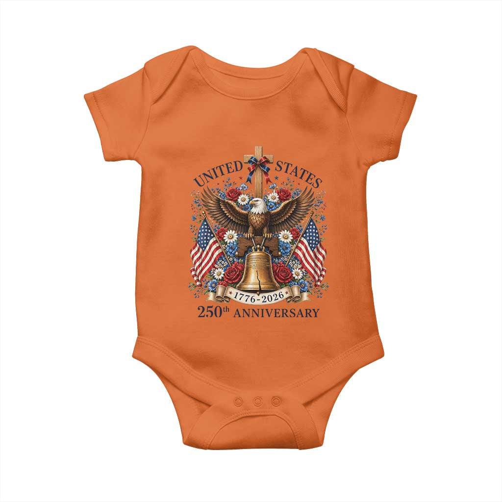 250 Anniversary USA Patriotic Eagle Baby Onesie Flower 250th Birthday 4th Of July 2026
