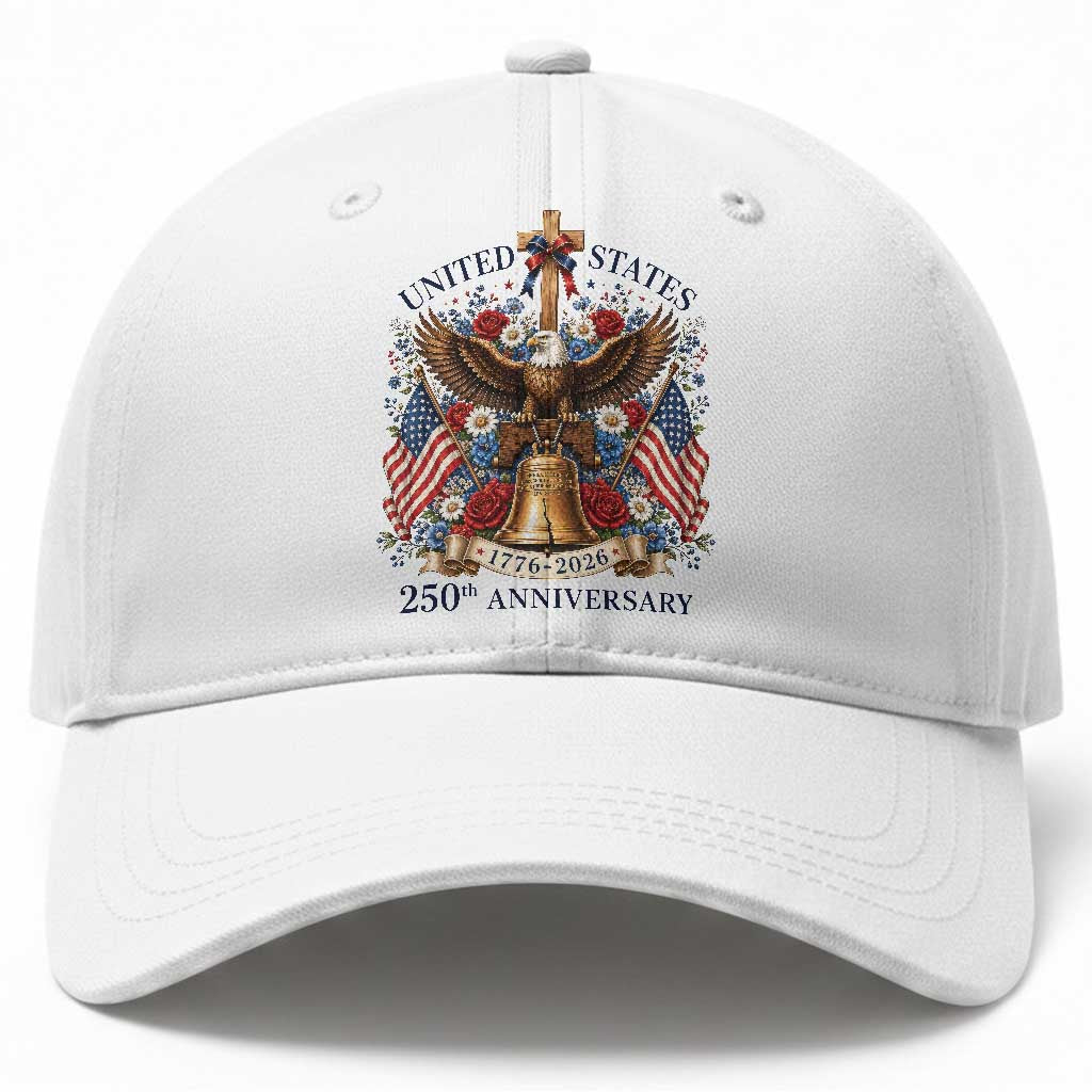 250 Anniversary USA Patriotic Eagle Baseball Cap Flower 250th Birthday 4th Of July 2026