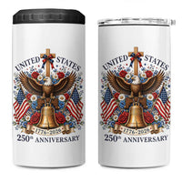 250 Anniversary USA Patriotic Eagle 4 in 1 Can Cooler Tumbler Flower 250th Birthday 4th Of July 2026