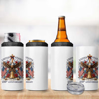250 Anniversary USA Patriotic Eagle 4 in 1 Can Cooler Tumbler Flower 250th Birthday 4th Of July 2026
