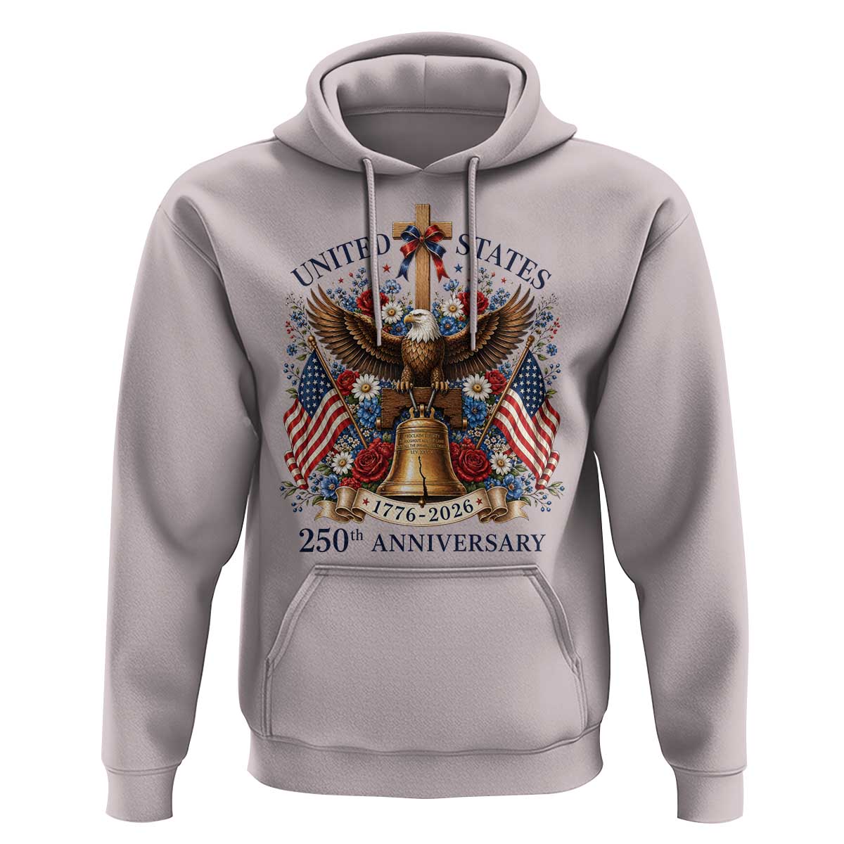 250 Anniversary USA Patriotic Eagle Hoodie Flower 250th Birthday 4th Of July 2026