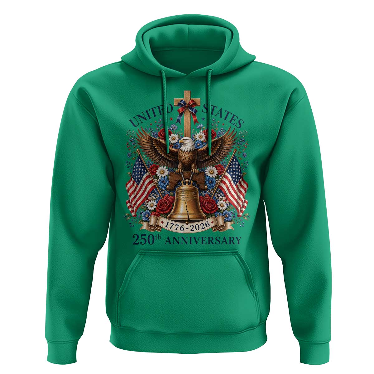 250 Anniversary USA Patriotic Eagle Hoodie Flower 250th Birthday 4th Of July 2026