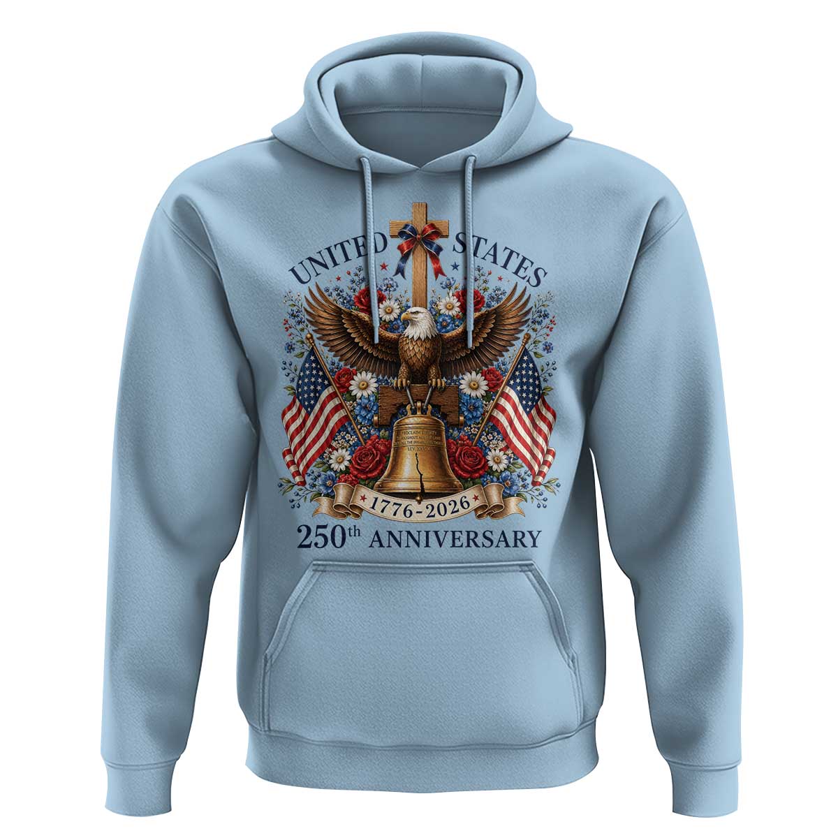 250 Anniversary USA Patriotic Eagle Hoodie Flower 250th Birthday 4th Of July 2026