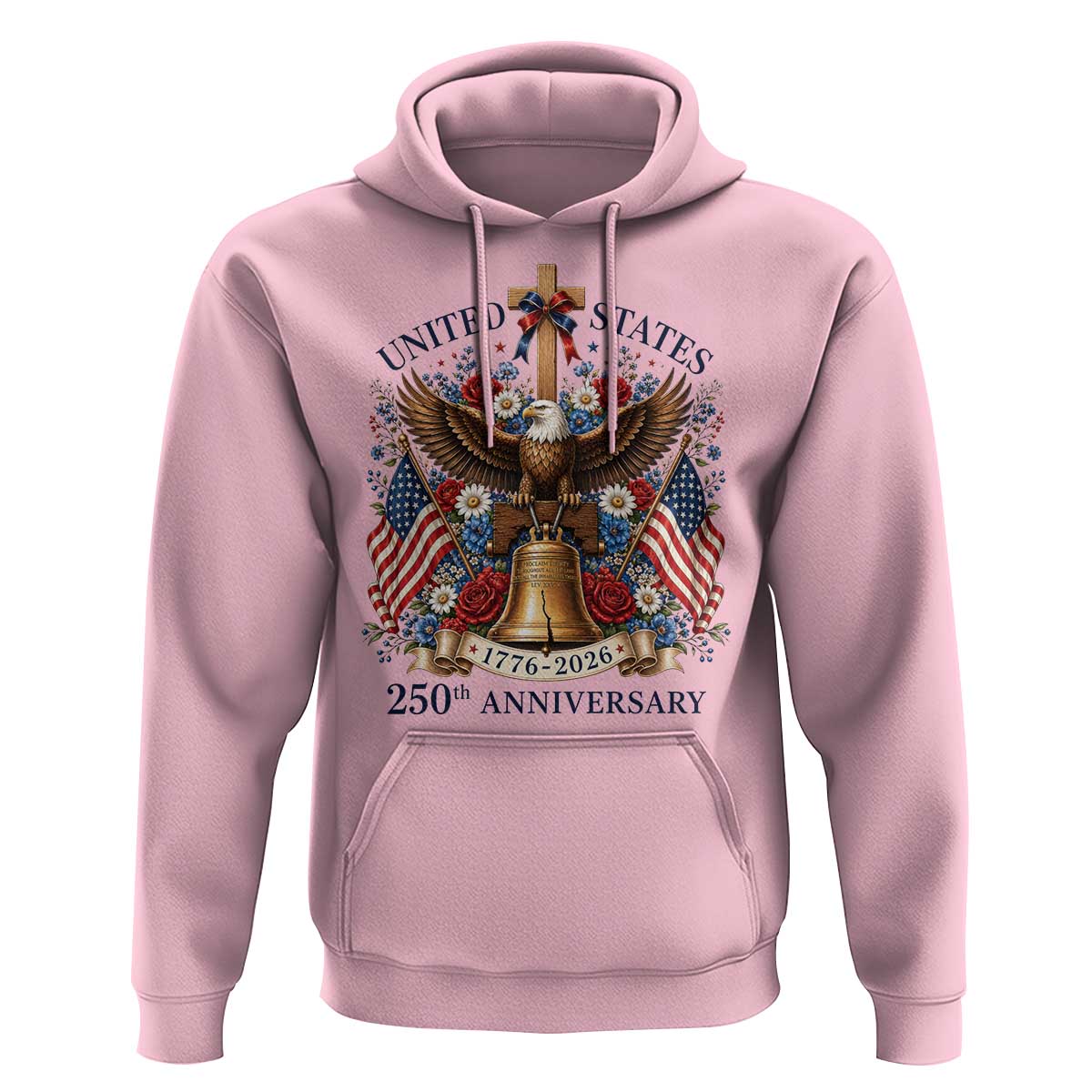 250 Anniversary USA Patriotic Eagle Hoodie Flower 250th Birthday 4th Of July 2026