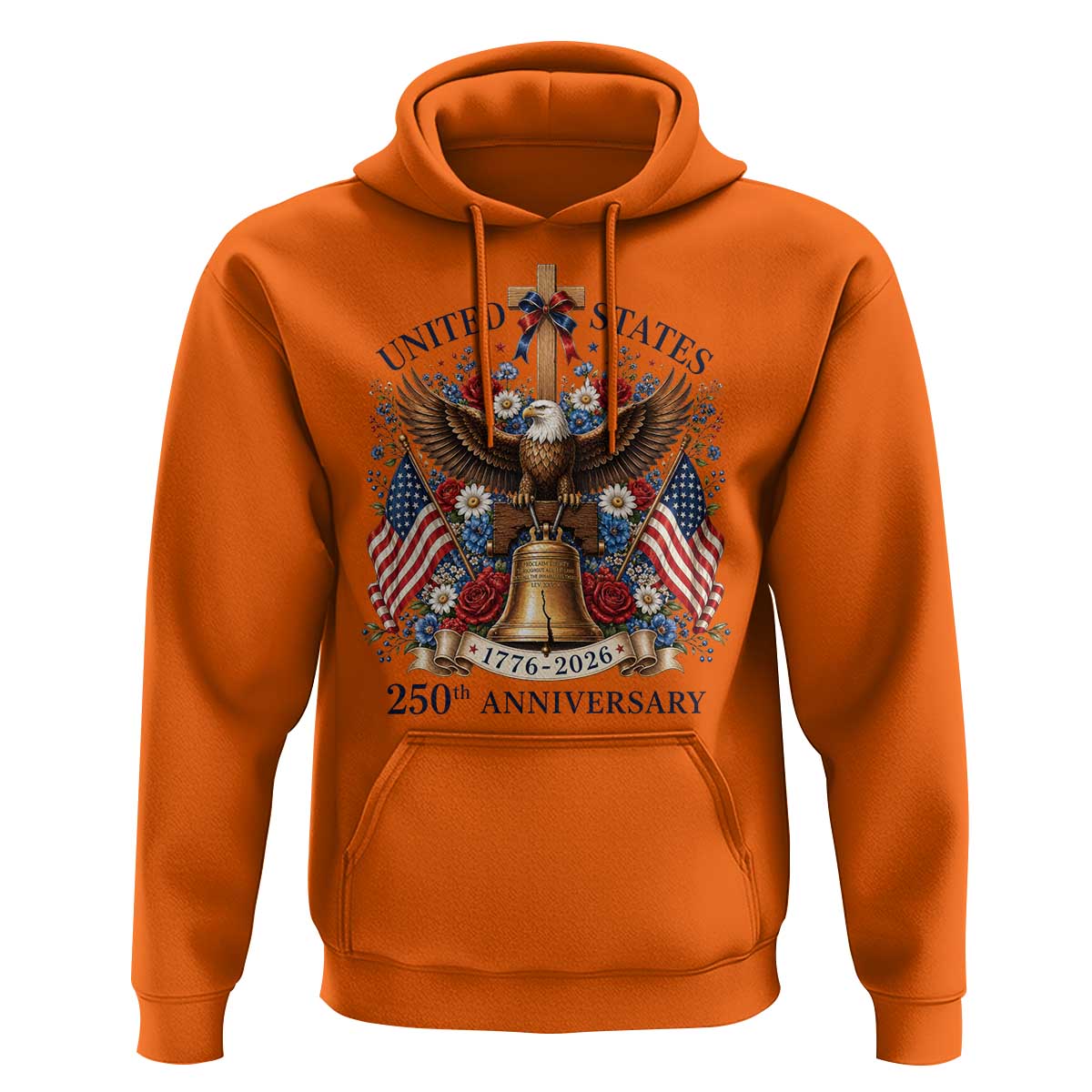 250 Anniversary USA Patriotic Eagle Hoodie Flower 250th Birthday 4th Of July 2026