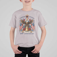 250 Anniversary USA Patriotic Eagle T Shirt For Kid Flower 250th Birthday 4th Of July 2026
