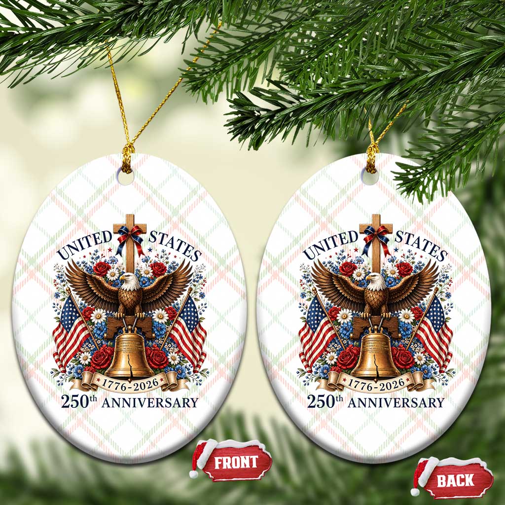 250 Anniversary USA Patriotic Eagle Ceramic Ornament Flower 250th Birthday 4th Of July 2026