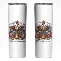 250 Anniversary USA Patriotic Eagle Skinny Tumbler Flower 250th Birthday 4th Of July 2026