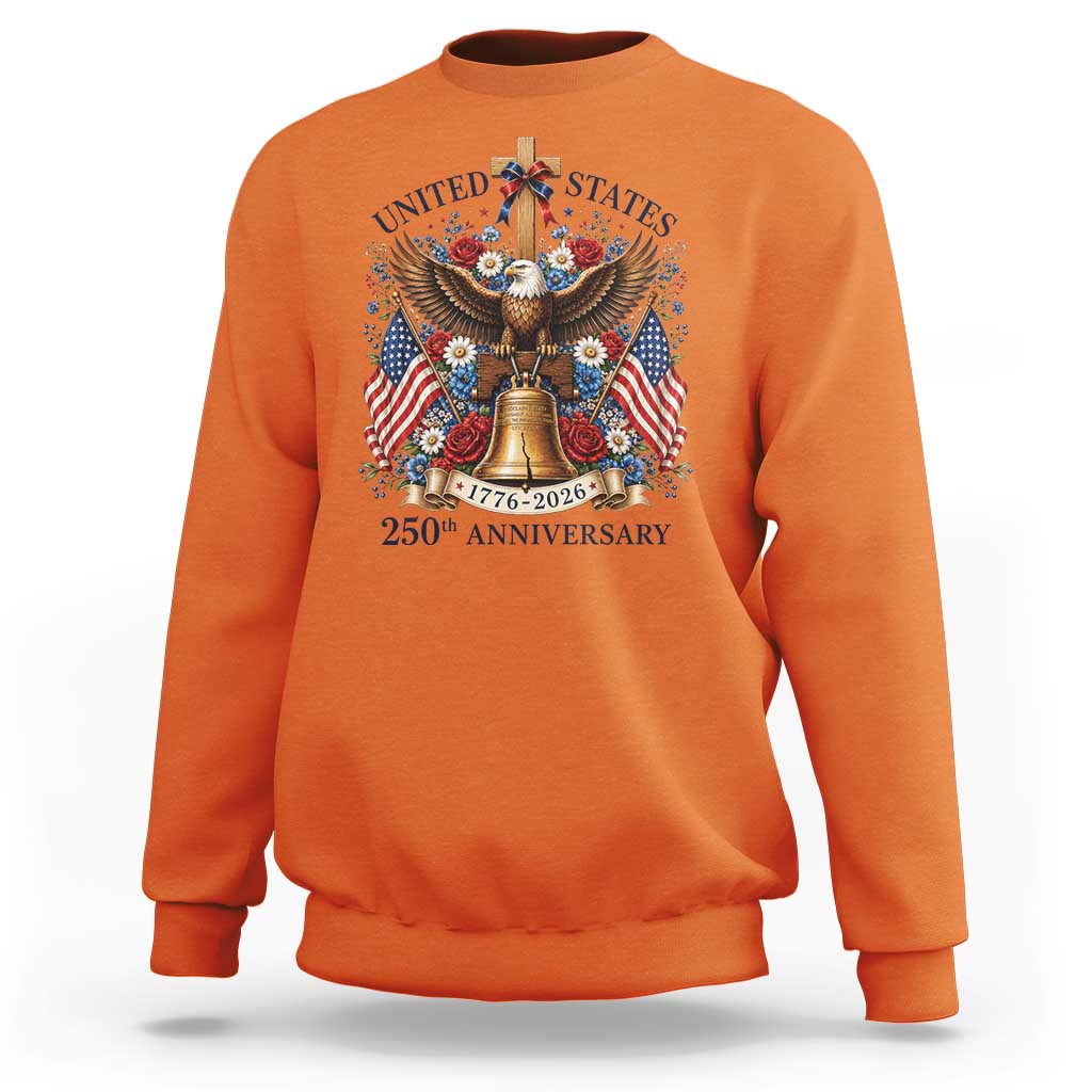 250 Anniversary USA Patriotic Eagle Sweatshirt Flower 250th Birthday 4th Of July 2026
