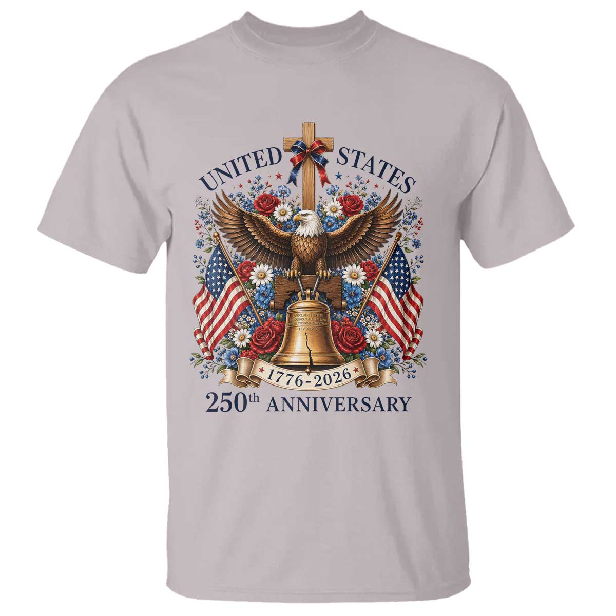 250 Anniversary USA Patriotic Eagle T Shirt Flower 250th Birthday 4th Of July 2026