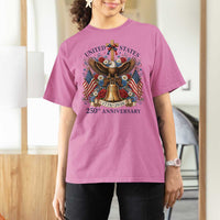 250 Anniversary USA Patriotic Eagle T Shirt For Women Flower 250th Birthday 4th Of July 2026