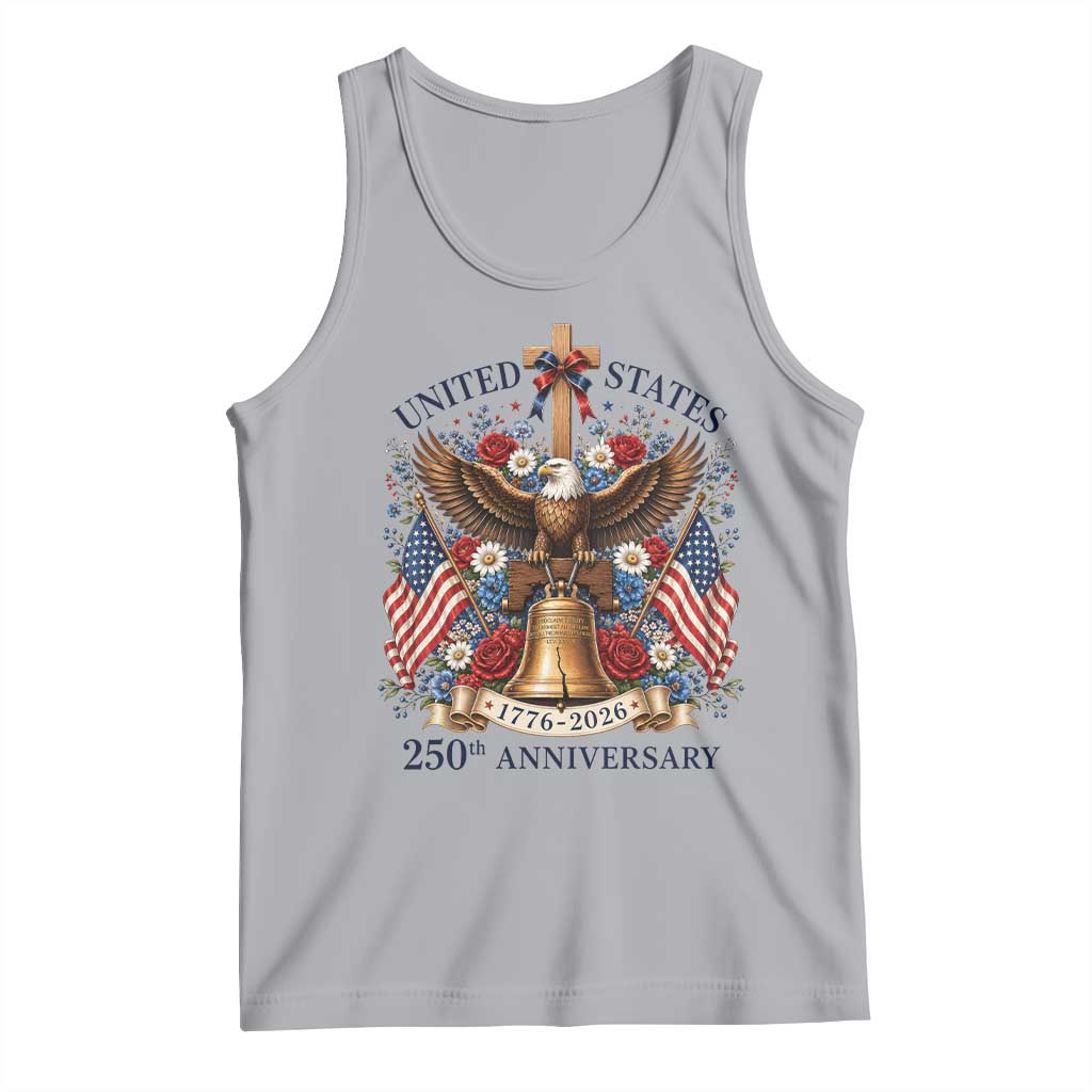 250 Anniversary USA Patriotic Eagle Tank Top Flower 250th Birthday 4th Of July 2026