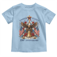 250 Anniversary USA Patriotic Eagle Toddler T Shirt Flower 250th Birthday 4th Of July 2026