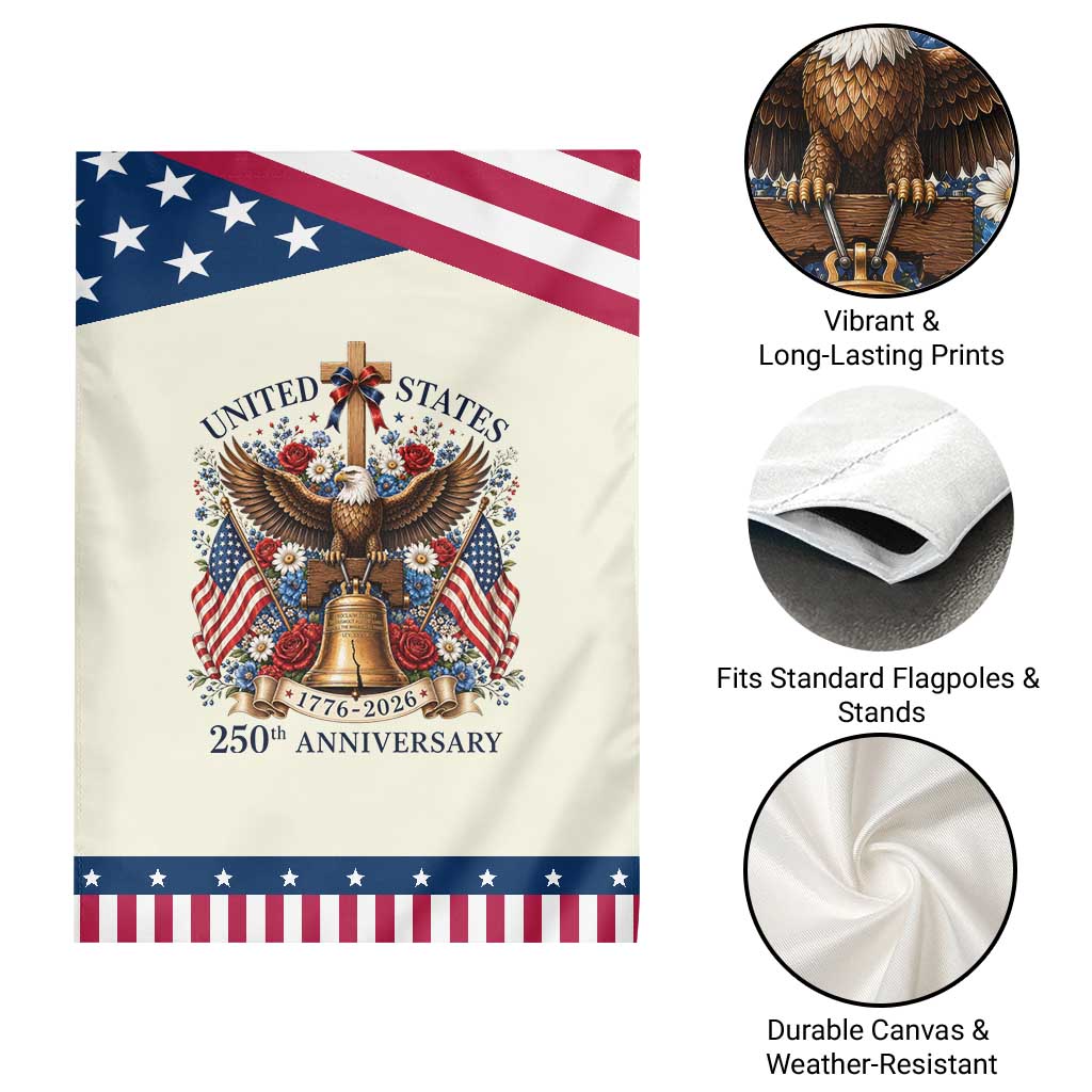 250 Anniversary USA Eagle Patriotic Garden Flag Flower 250th Birthday 4th Of July 2026