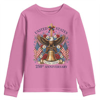 250 Anniversary USA Patriotic Eagle Youth Sweatshirt Flower 250th Birthday 4th Of July 2026