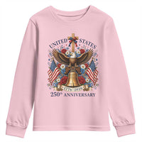 250 Anniversary USA Patriotic Eagle Youth Sweatshirt Flower 250th Birthday 4th Of July 2026