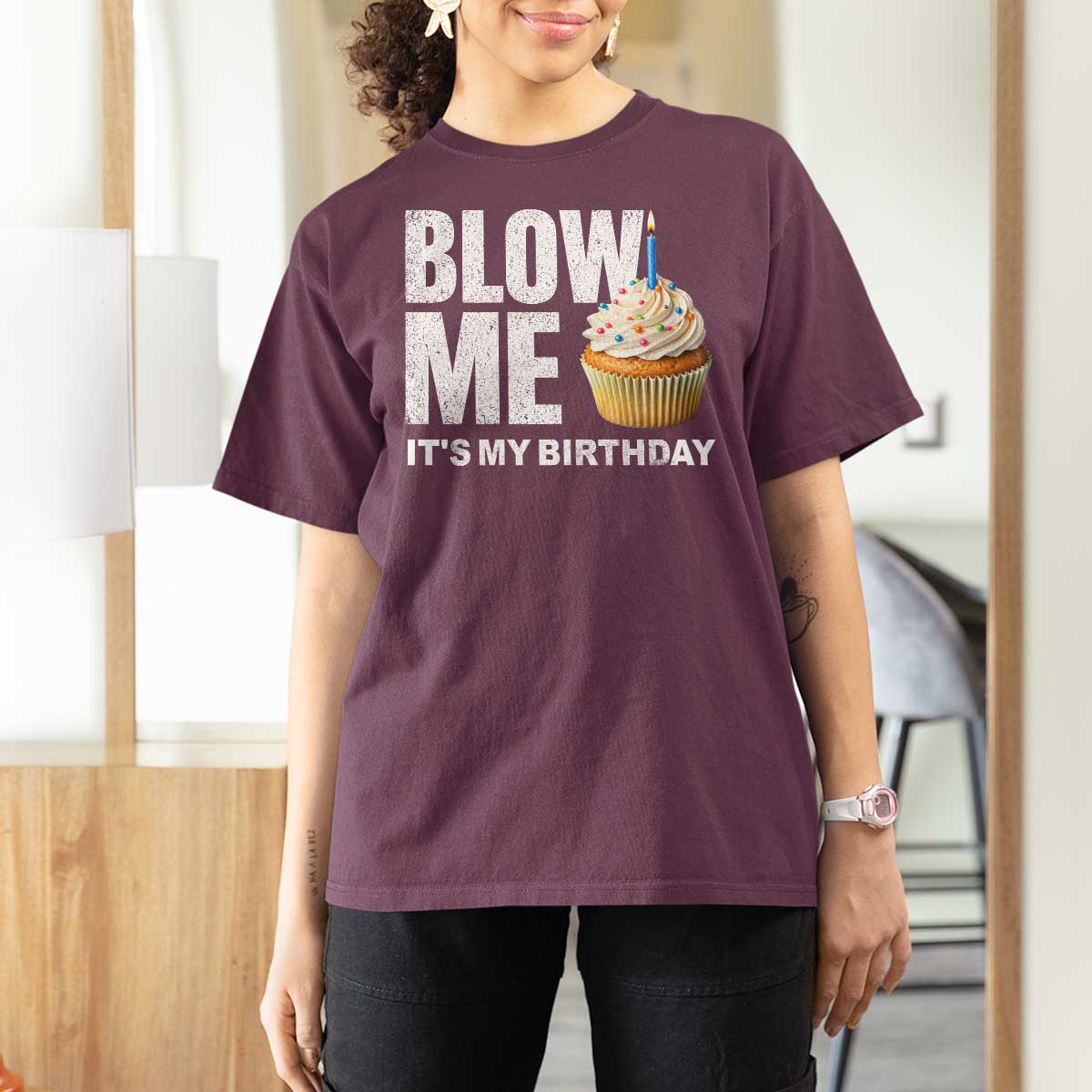 Blow Me Its My Birthday T Shirt For Women Funny Adult Humor Dirty Jokes Bday Gag Gifts