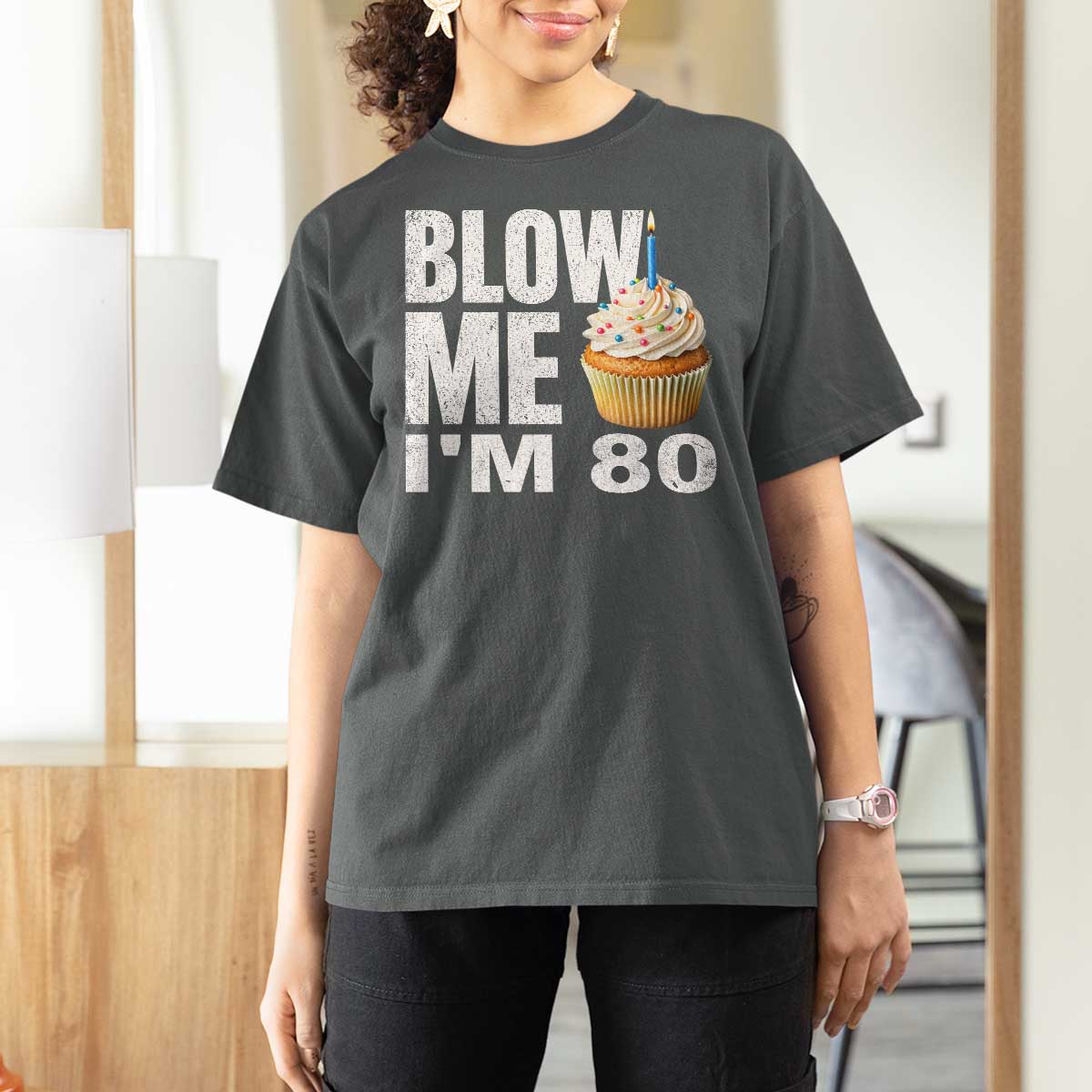 Funny 80th Birthday T Shirt For Women Blow Me Im 80 Year Old Bday Gag Gift Saying