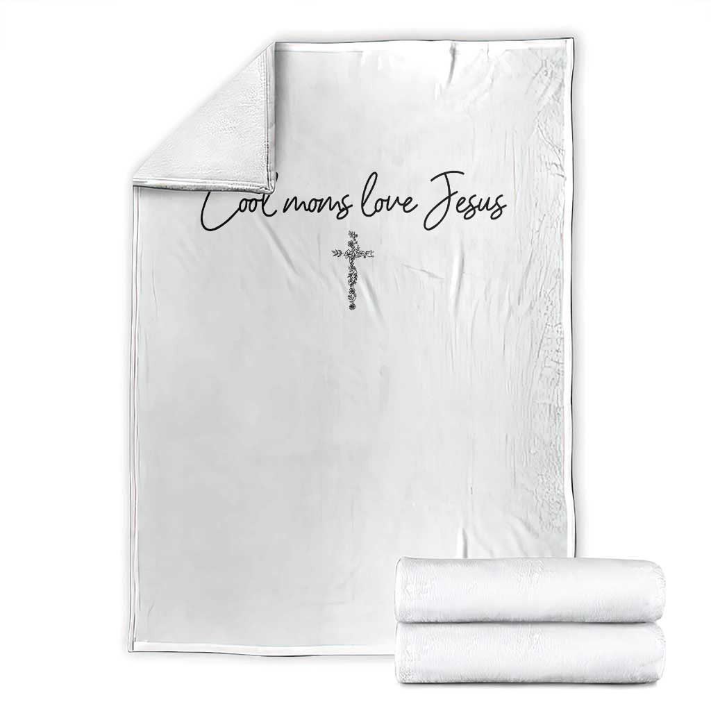 Cool Moms Love Jesus Throw Blanket Christian Mom Floral Mama Mothers Day