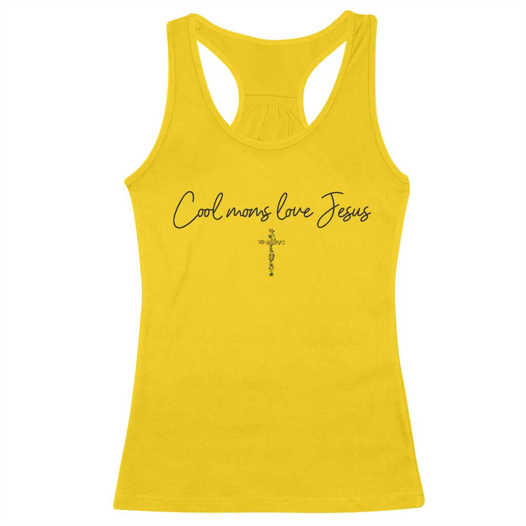 Cool Moms Love Jesus Racerback Tank Top Christian Mom Floral Mama Mothers Day