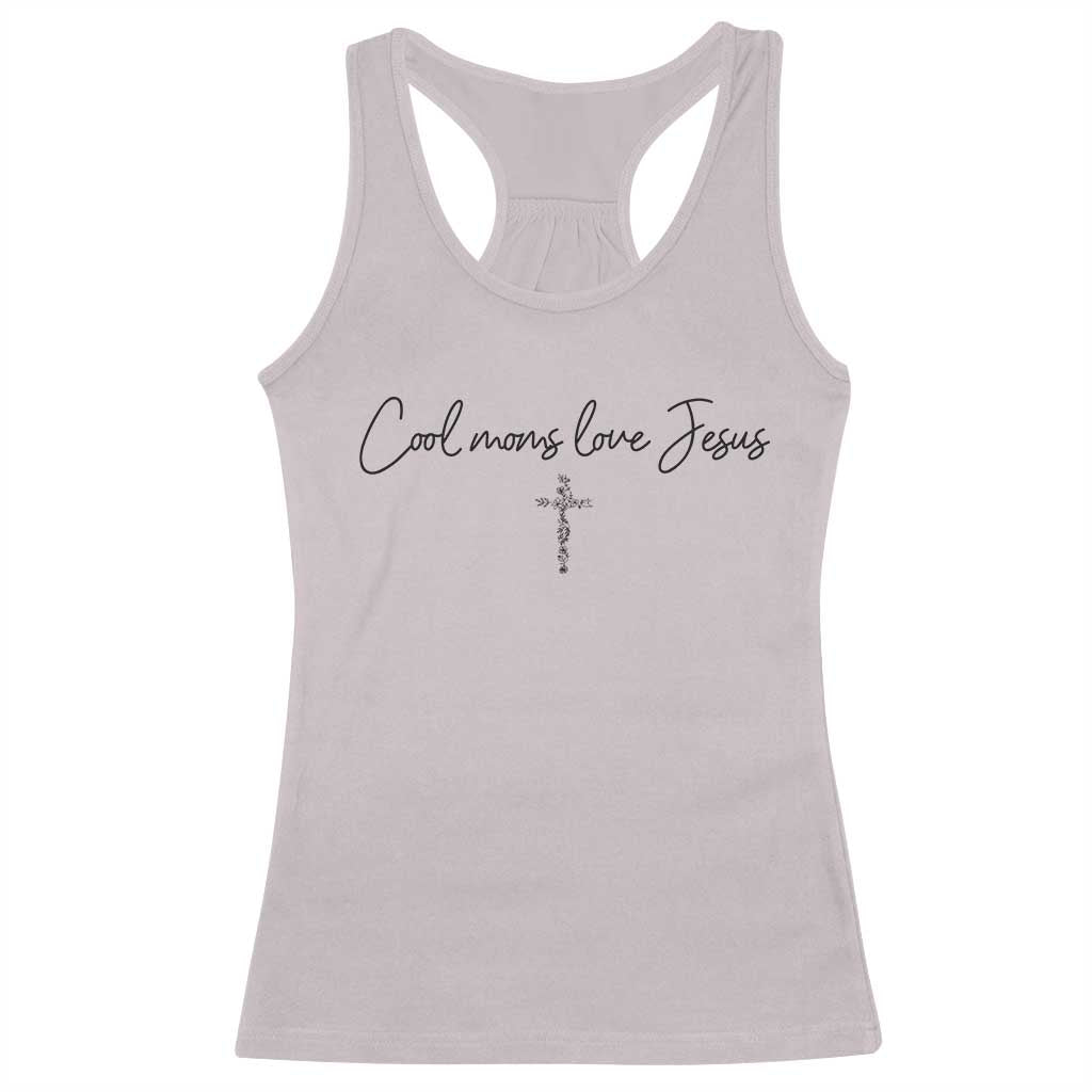 Cool Moms Love Jesus Racerback Tank Top Christian Mom Floral Mama Mothers Day