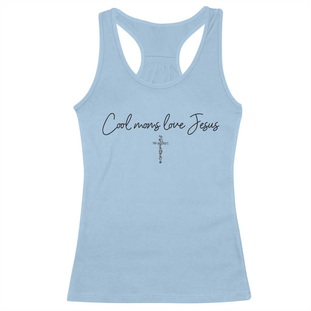Cool Moms Love Jesus Racerback Tank Top Christian Mom Floral Mama Mothers Day