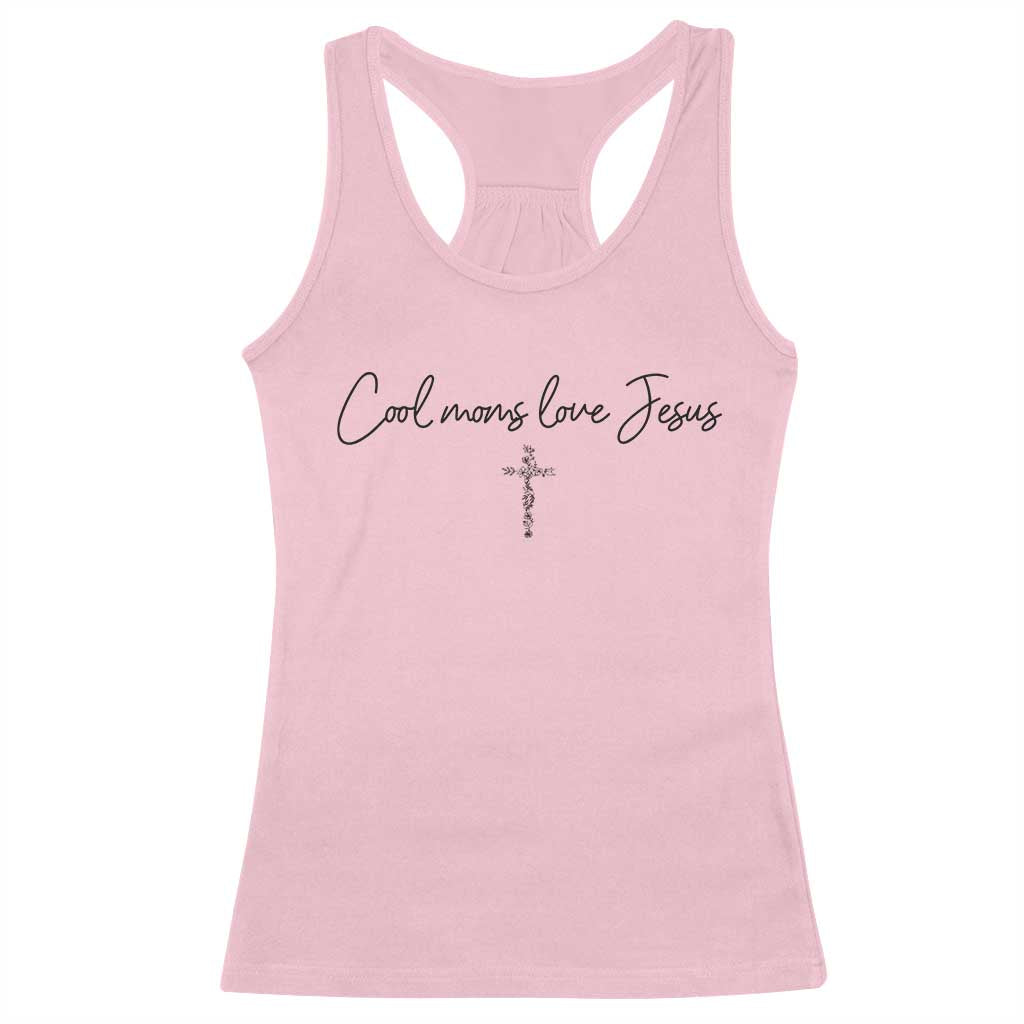 Cool Moms Love Jesus Racerback Tank Top Christian Mom Floral Mama Mothers Day