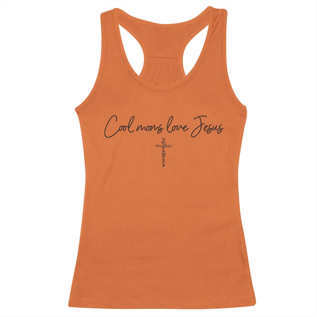 Cool Moms Love Jesus Racerback Tank Top Christian Mom Floral Mama Mothers Day