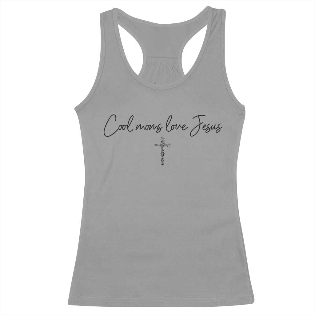 Cool Moms Love Jesus Racerback Tank Top Christian Mom Floral Mama Mothers Day