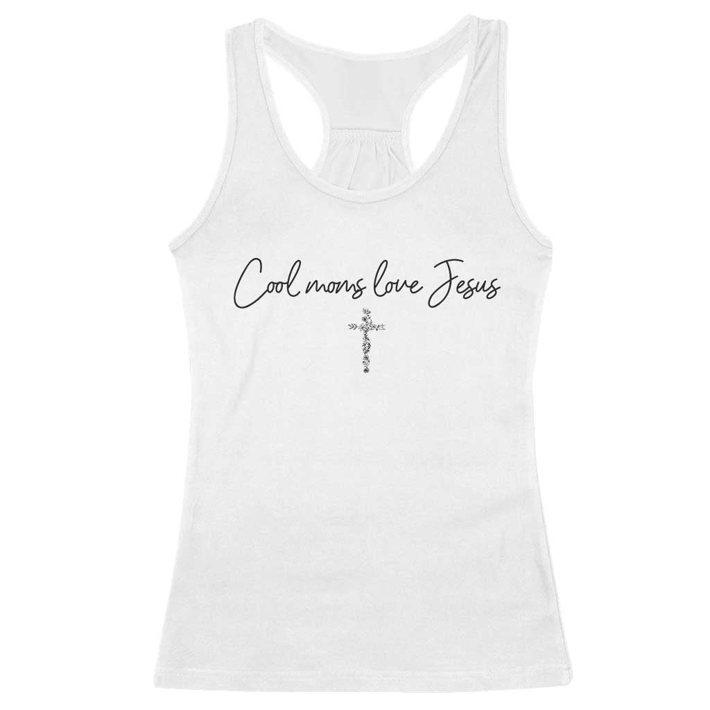 Cool Moms Love Jesus Racerback Tank Top Christian Mom Floral Mama Mothers Day
