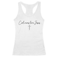 Cool Moms Love Jesus Racerback Tank Top Christian Mom Floral Mama Mothers Day