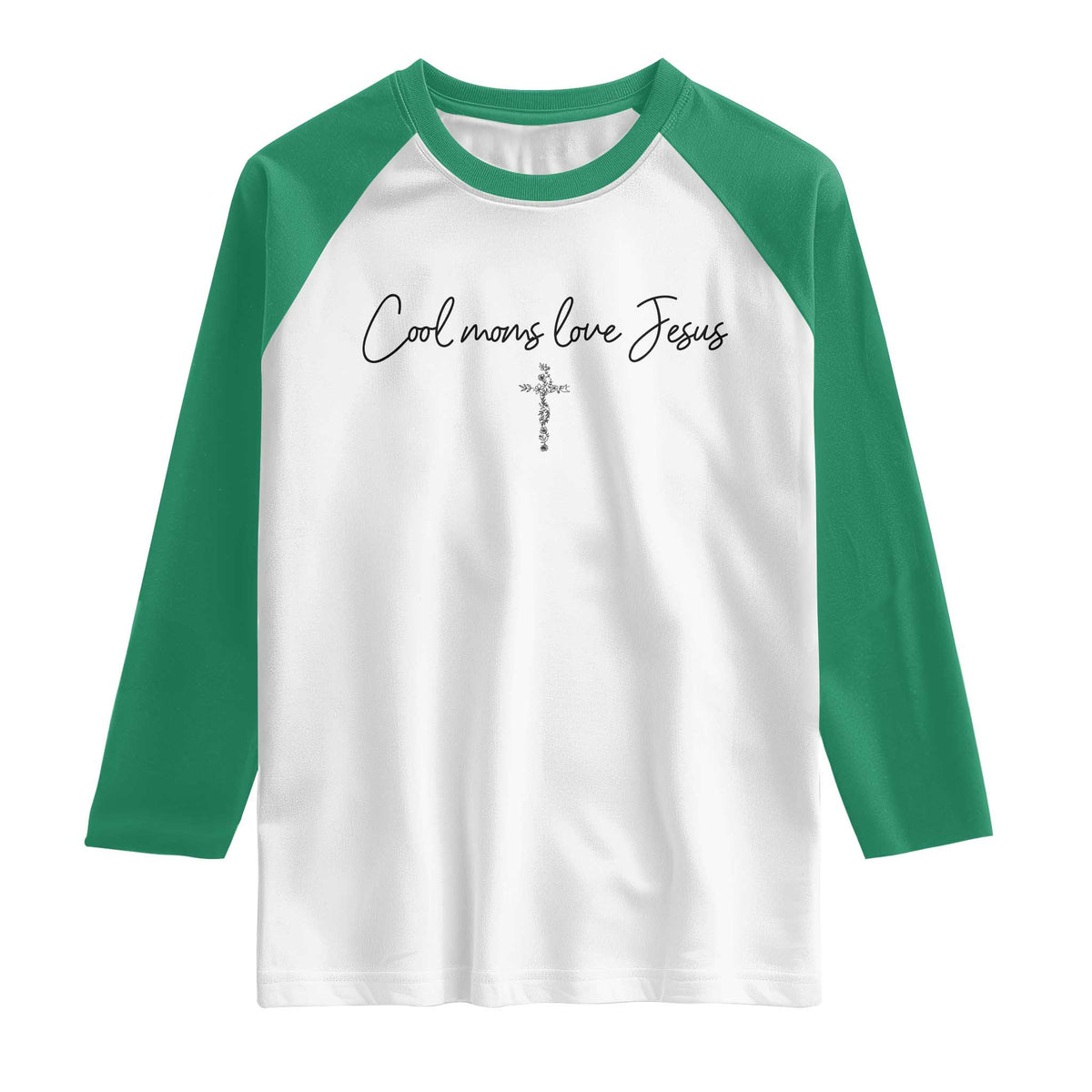 Cool Moms Love Jesus Raglan Shirt Christian Mom Floral Mama Mothers Day