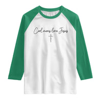 Cool Moms Love Jesus Raglan Shirt Christian Mom Floral Mama Mothers Day