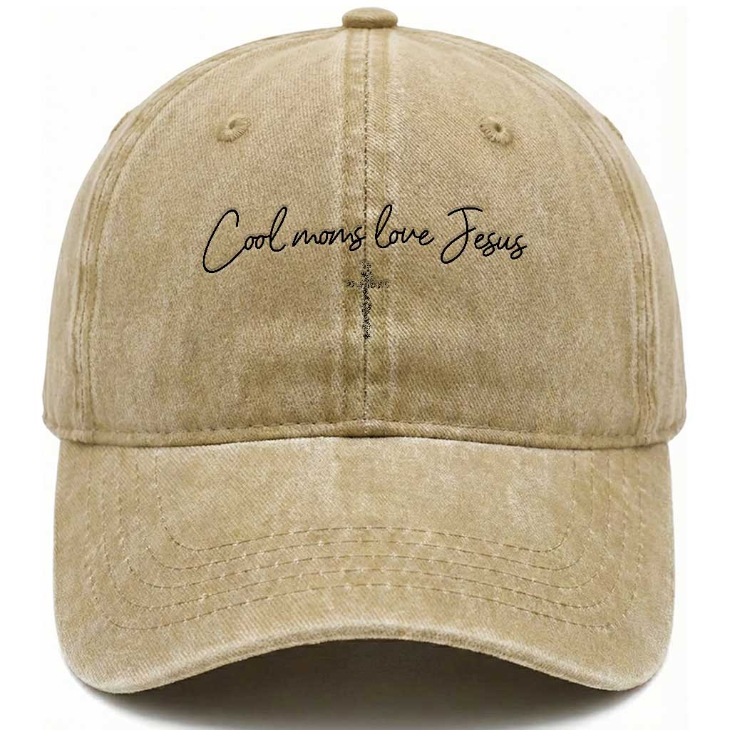 Cool Moms Love Jesus Washed Cotton Baseball Cap Christian Mom Floral Mama Mothers Day