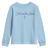 Cool Moms Love Jesus Youth Sweatshirt Christian Mom Floral Mama Mothers Day